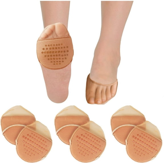 3 Pairs Women's Toe Topper Socks Non Slip Toe Cover No Show Half Socks with Cushion Pad