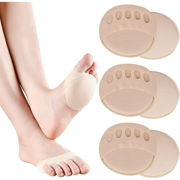 3 Pairs Women's Toe Topper Socks Non Slip Toe Cover No Show Half Socks with Cushion Pad