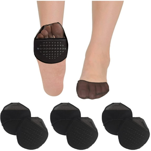 3 Pairs Women's Toe Topper Socks Non Slip Toe Cover No Show Half Socks with Cushion Pad