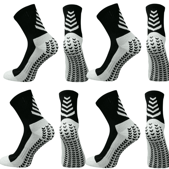 4 Pairs Men‘s Grip Soccer Socks Non Slip Grippy Women Socks for Football Basketball Sports