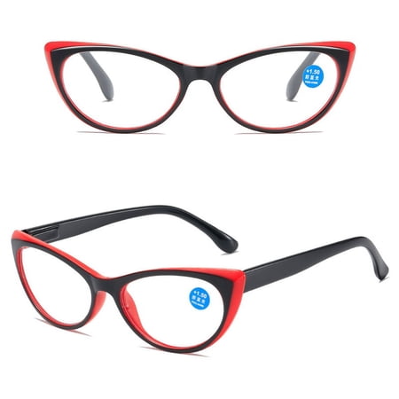 3 Pairs Womens Cat Eye Reading Glasses Blue Light Blocking Spring Hinge Readers