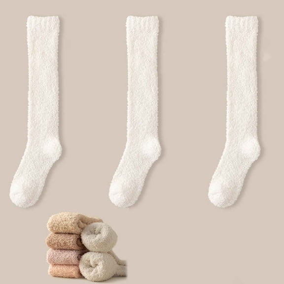 3 Pairs Womens Fuzzy Socks  Thicken Coral Velvet Winter Warm Slipper Floor Socks Cozy Soft Socks Fluffy Cute Christmas Stocking