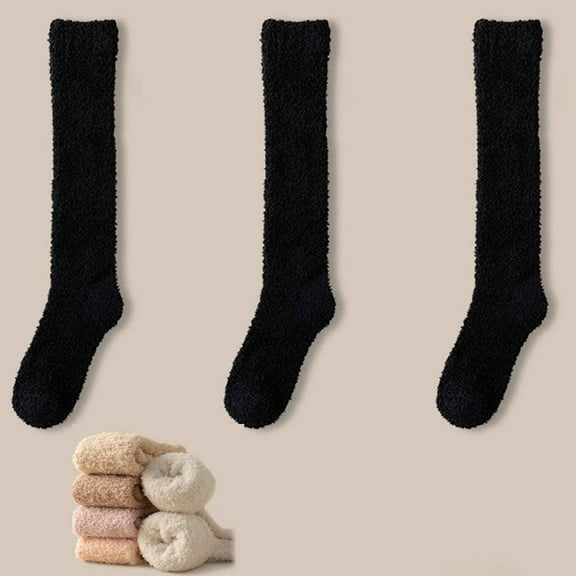 3 Pairs Womens Fuzzy Socks  Thicken Coral Velvet Winter Warm Slipper Floor Socks Cozy Soft Socks Fluffy Cute Christmas Stocking