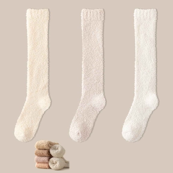 3 Pairs Womens Fuzzy Socks  Thicken Coral Velvet Winter Warm Slipper Floor Socks Cozy Soft Socks Fluffy Cute Christmas Stocking