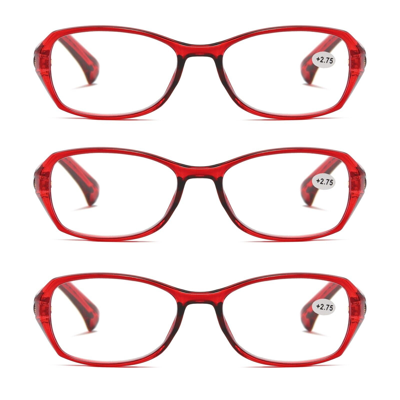 3 Pairs Womens Ladies Blue Light Blocking Reading Glasses Red Readers ...