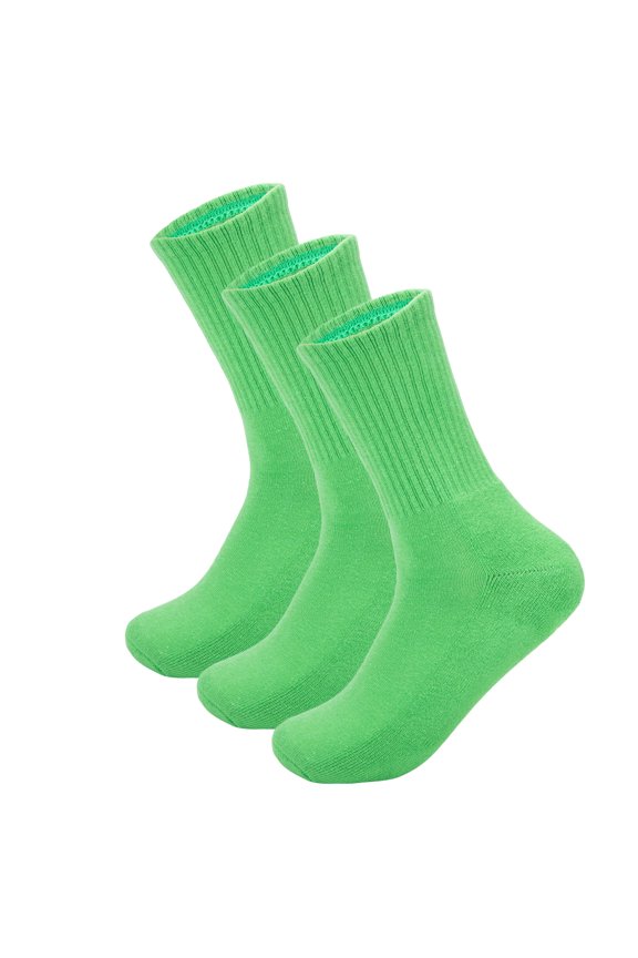 3 Pairs Womens Lightweight Cotton Casual Crew Knit Socks Solid Color Comfort Fit Ankle Socks