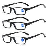 3 Pairs Womens Mens Rectangular Reading Glasses Fashion Computer Readers