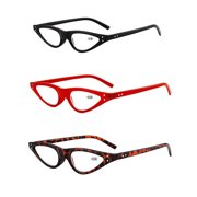 3 Pairs Womens Mens Vintage Cat Eye Reading Glasses Spectacles Readers