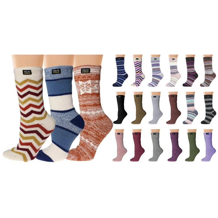 3-Pairs: Womens Polar Extreme Insulated Thermal Ultra-Soft Winter Warm Crew  Socks