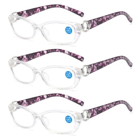 3 Pairs Womens Reading Glasses Blue Light Blocking Retro Readers