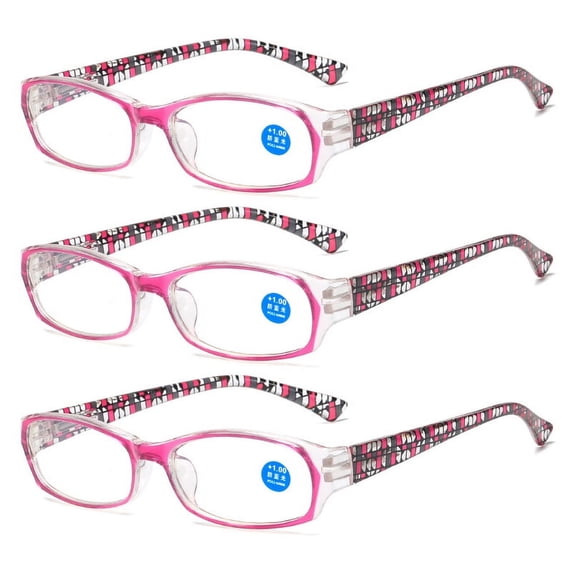 3 Pairs Womens Reading Glasses Blue Light Blocking Spring Hinge Readers