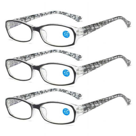 3 Pairs Womens Reading Glasses Blue Light Blocking Spring Hinge Readers