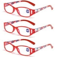 thumbnail image 1 of 3 Pairs Womens Reading Glasses Rectangular Retro Blue Light Blocking Readers, 1 of 4