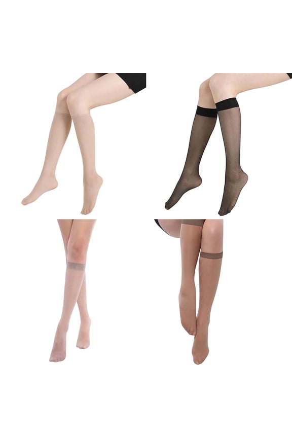 3 Pairs Womens Silk Thigh High Socks Nylon Party Tights Style Hosiery