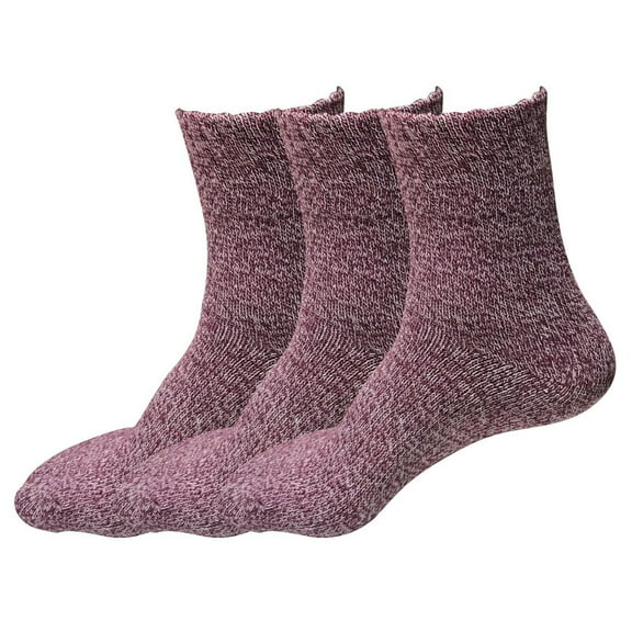 3 Pairs Womens Winter Casual Wool Blend Thick Knit Thermal Warm Crew Cozy Boot Socks Size 5-10