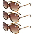 thumbnail image 1 of 3 Pairs of BIFOCAL Oversized Tinted Brown Sunglasses Tortoiseshell Reading Glasses Boutique Readers For Women +2.00, 1 of 4