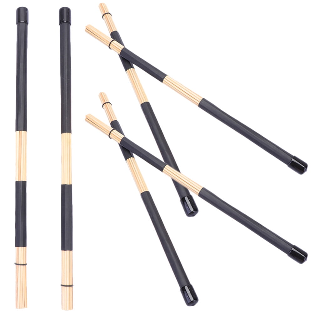 3 Pairs of Bamboo Rod Drumsticks Professional Drum Sticks Percussion