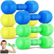 3 Pairs of Kids Dumbbell Weights Interactive Children Weights for School And Home Fitness Plastic Hand Assorted Colorsxxw