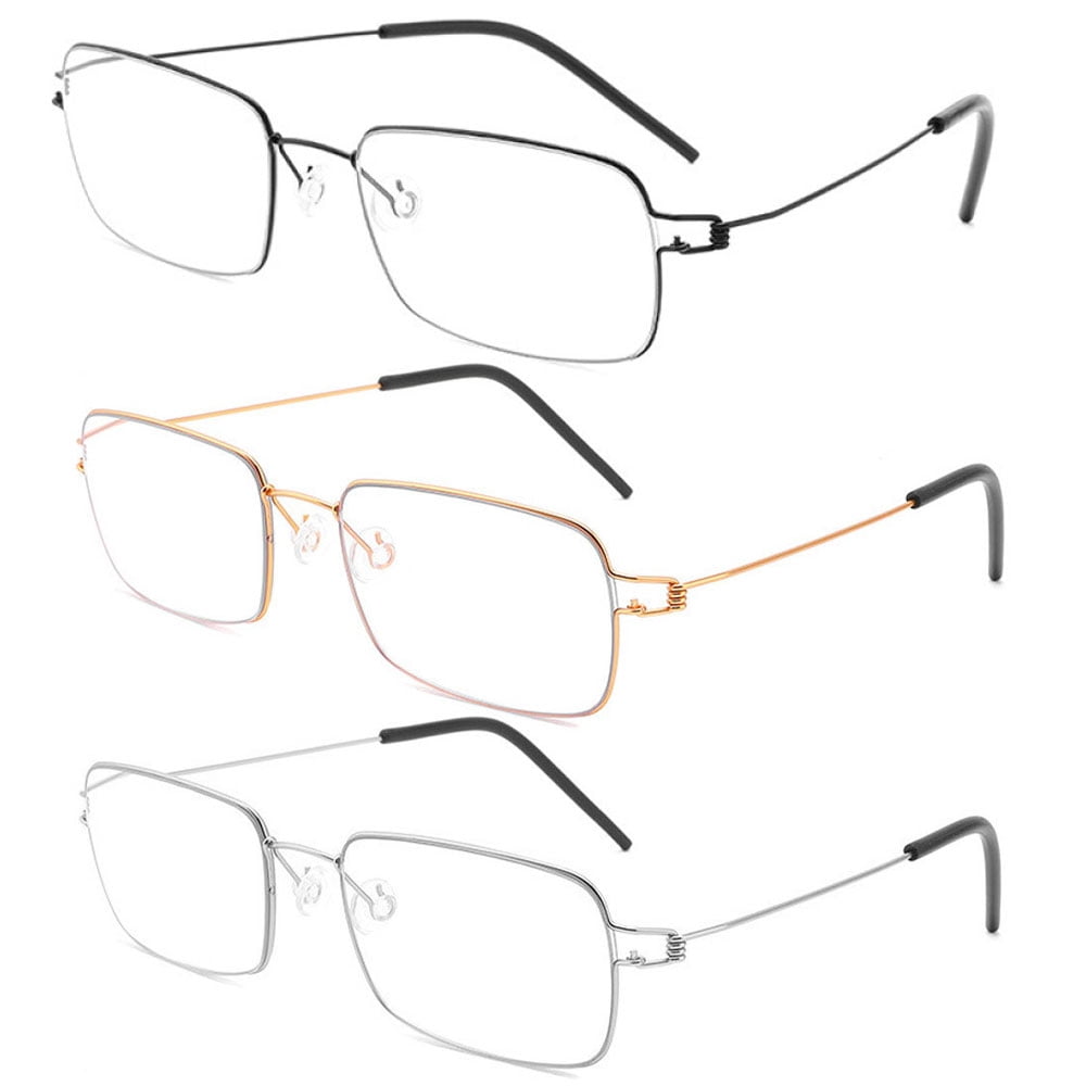 3 Pairs of Men Women Screwless Ultralight Reading Glasses 2.0 Rectangle Anti Blue Light Readers +2.00