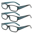 thumbnail image 1 of 3 Pairs of Men's Presbyopic Glasses Rectangle Blue Classic Reading Glasses 2.50 Women's Spring Hinge Two-tone Stylish Readers +2.50, 1 of 5