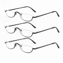 3 Pairs of Mens Half Moon Spring Hinge Reading Glasses 1.0 Womens Fashion Black Classic Readers 1.0