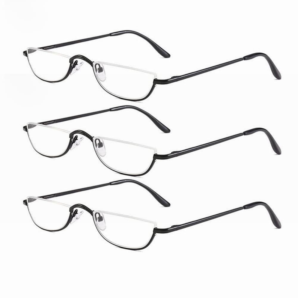 3 pairs of mens half moon spring hinge reading glasses 1 5 womens