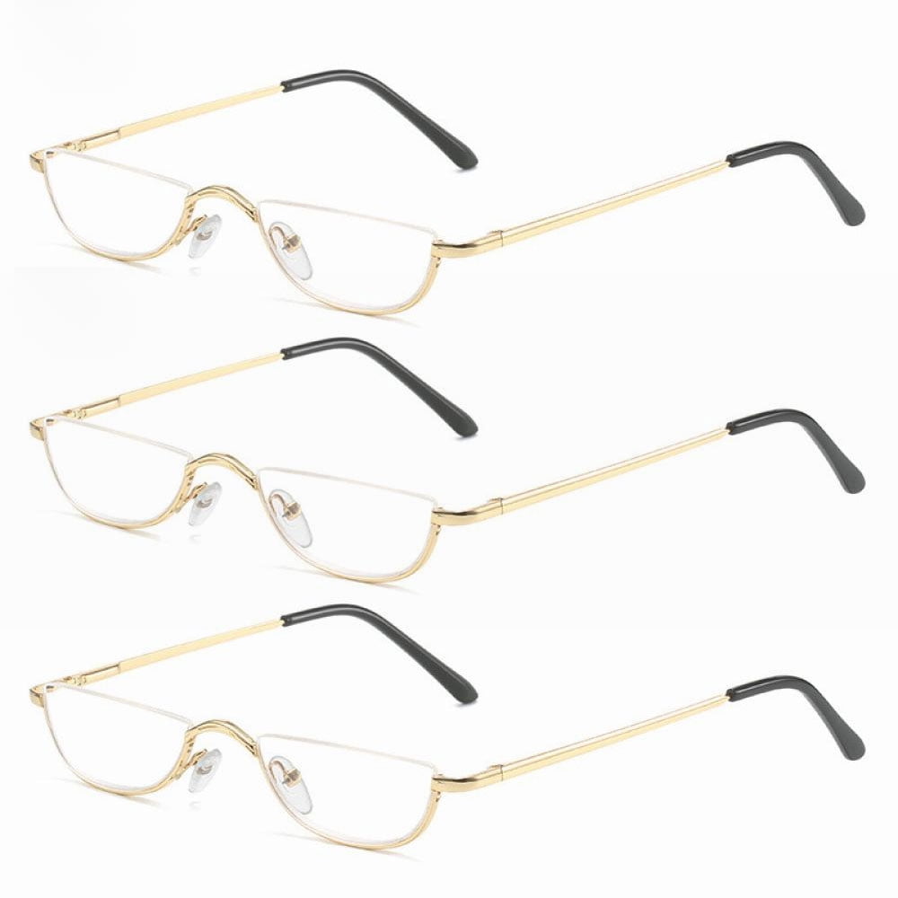 3 pairs of mens half moon spring hinge reading glasses 3 0 womens