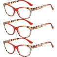 thumbnail image 1 of 3 Pairs of Red Trendy Fashion Reading Glasses Cat Eye Presbyopic Glasses Anti-Blue Light Spring Hinge Readers +4.00 for Women HD, 1 of 4