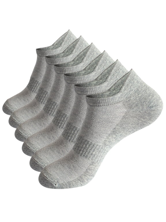 3 Pairs of Socks VLOOCKLE Summer Sports Socks Solid-Color Breathable and Sweat-Absorbent Thin Socks Polyester Material Walking Sports Gear Gray