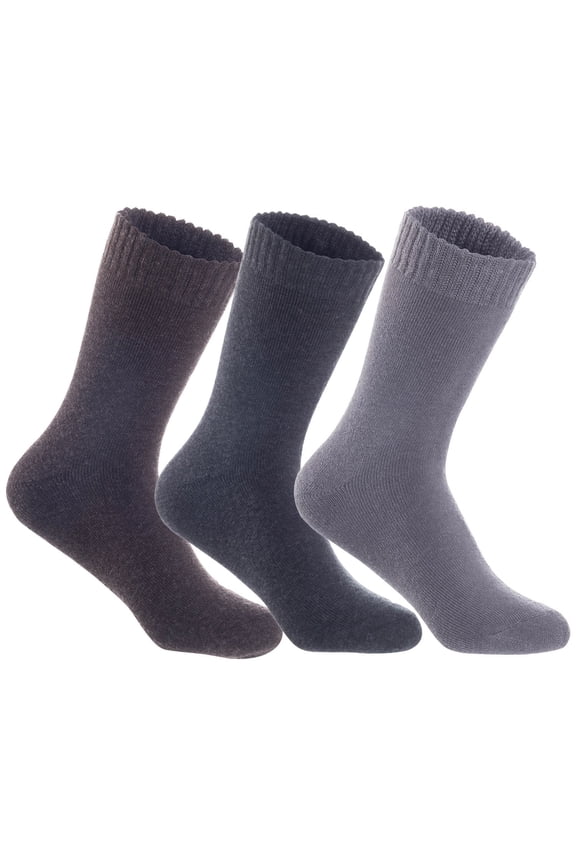 3 Pairs of The Most Gorgeous Women's Wool Crew Socks. Soft, Strong, Comfortable LK0602 Size 6-9 (Coffee,Dark Grey,Grey)