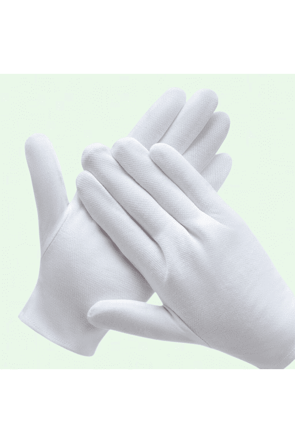 3 Pairs of White Cotton Gloves for Dry Hands Eczema SPA Moisturizing - Work Gloves Liners to serve Clothes Inspection