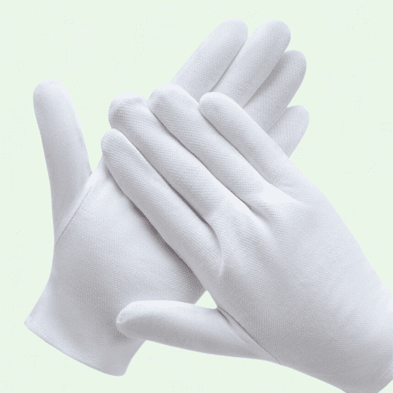 3 Pairs of White Cotton Gloves for Dry Hands - Moisturizing SPA Gloves for Eczema - Work Gloves Liners for Clothes Inspection