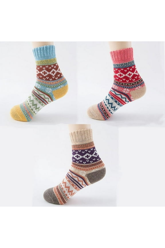 3 Pairs Womens Alpaca Wool Socks - Soft Warm Thermal Boot Socks