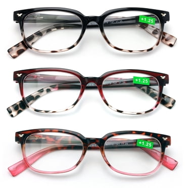 3 Pairs Women Classic Floral Readers With Spring Hinge - Oval Reading ...