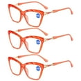 thumbnail image 1 of 3 Pairs of Women Fashion Personalized Cat Eye Presbyopic Glasses Computer Plastic Red Reading Glasses Oversized Readers +2.00, 1 of 2