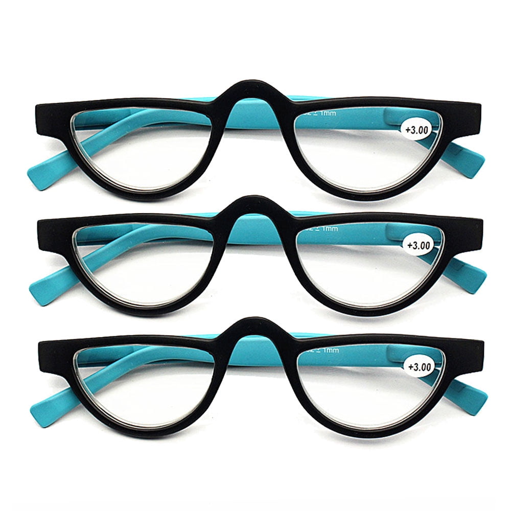 3 pairs of womens half moon spring hinge reading glasses 1 5 men