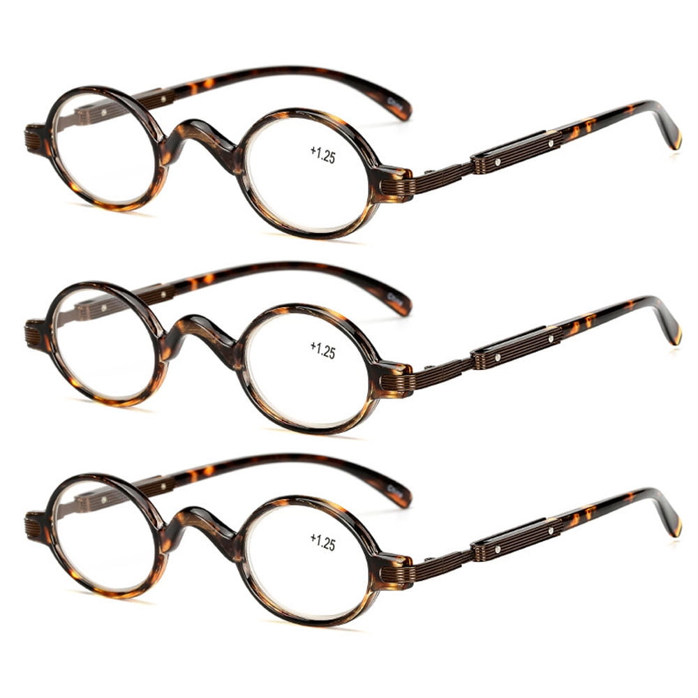 3 pairs of womens mens small round reading glasses 3 0 tortoiseshell