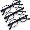 thumbnail image 1 of 3 Pairs of Womens Mens Square Round Reading Glasses 3.5, Black Designer Spring Hinge Readers +3.50, 1 of 3