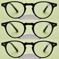 thumbnail image 1 of 3 Pairs of Womens Vintage Round Reading Glasses, Mens Stylish Classic Black Readers HD +2.50, 1 of 6