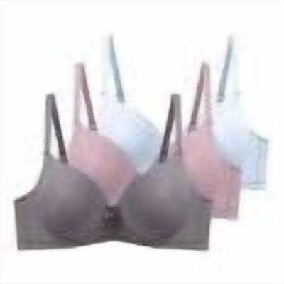 3 Pakc Women's Smoothing T-Shirt Bra Seamless Lift, Underwire Push Up Bra Basic Light Padding Everyday Bra