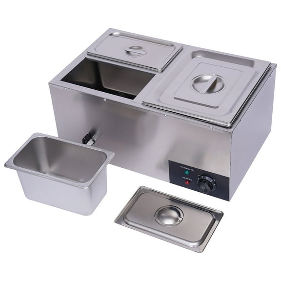 3-Pan 600w Commercial Food Warmer Steam Table Buffet Soup Station with Lid