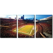 3 Panel Denver Canvas Wall Art American Soccer Prints Sports Artwork Wall Decor Stadium Picture Canvas Art for Bedroom Living Room Broncos Stadium Paintings Posters Framed Ready to Hang (42"Wx20"H)
