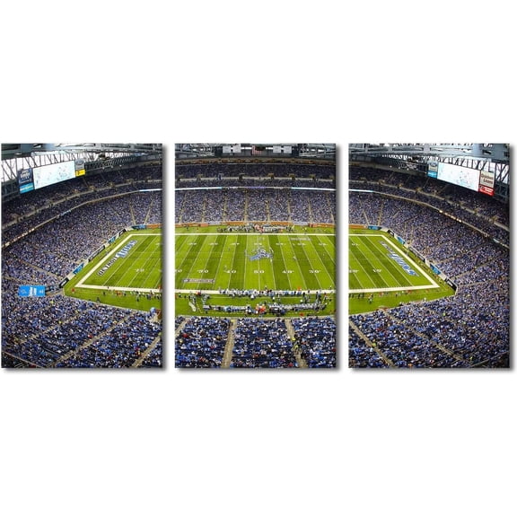 3 Panel Denver Canvas Wall Art American Soccer Prints Sports Artwork Wall Decor Stadium Picture Canvas Art for Bedroom Living Room Broncos Stadium Paintings Posters Framed Ready to Hang (42"Wx20"H)
