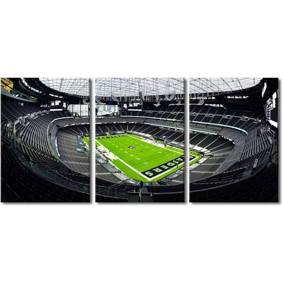 3 Panel Denver Canvas Wall Art American Soccer Prints Sports Artwork Wall Decor Stadium Picture Canvas Art for Bedroom Living Room Broncos Stadium Paintings Posters Framed Ready to Hang (42"Wx20"H)