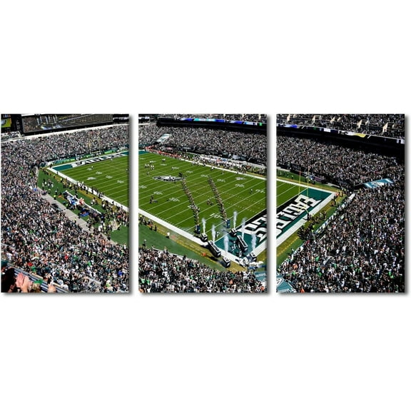 3 Panel Denver Canvas Wall Art American Soccer Prints Sports Artwork Wall Decor Stadium Picture Canvas Art for Bedroom Living Room Broncos Stadium Paintings Posters Framed Ready to Hang (42"Wx20"H)