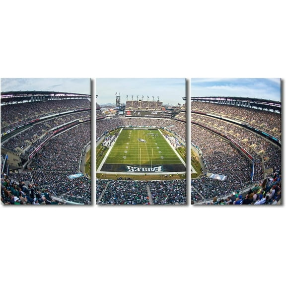 3 Panel Denver Canvas Wall Art American Soccer Prints Sports Artwork Wall Decor Stadium Picture Canvas Art for Bedroom Living Room Broncos Stadium Paintings Posters Framed Ready to Hang (42"Wx20"H)