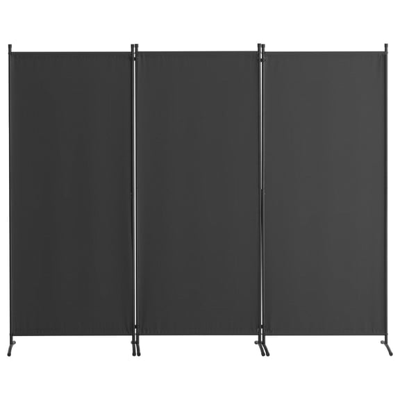 3 Panel Fabric Room Divider Folding Privacy Screen Freestanding Partition for Office Bedroom Dining Room Study Gray