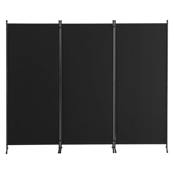 3 Panel Fabric Room Divider Folding Privacy Screen for Office Bedroom Dining Room Study Freestanding Black