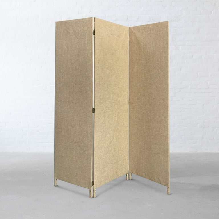 Beige Upholstered 3 Panel Room Divider Screen Beige Upholstered 3 Panel Room Divider Screen