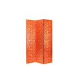 thumbnail image 1 of 3 Panel Foldable Wooden Room Divider with Vine Print, Red and Gold, 1 of 5
